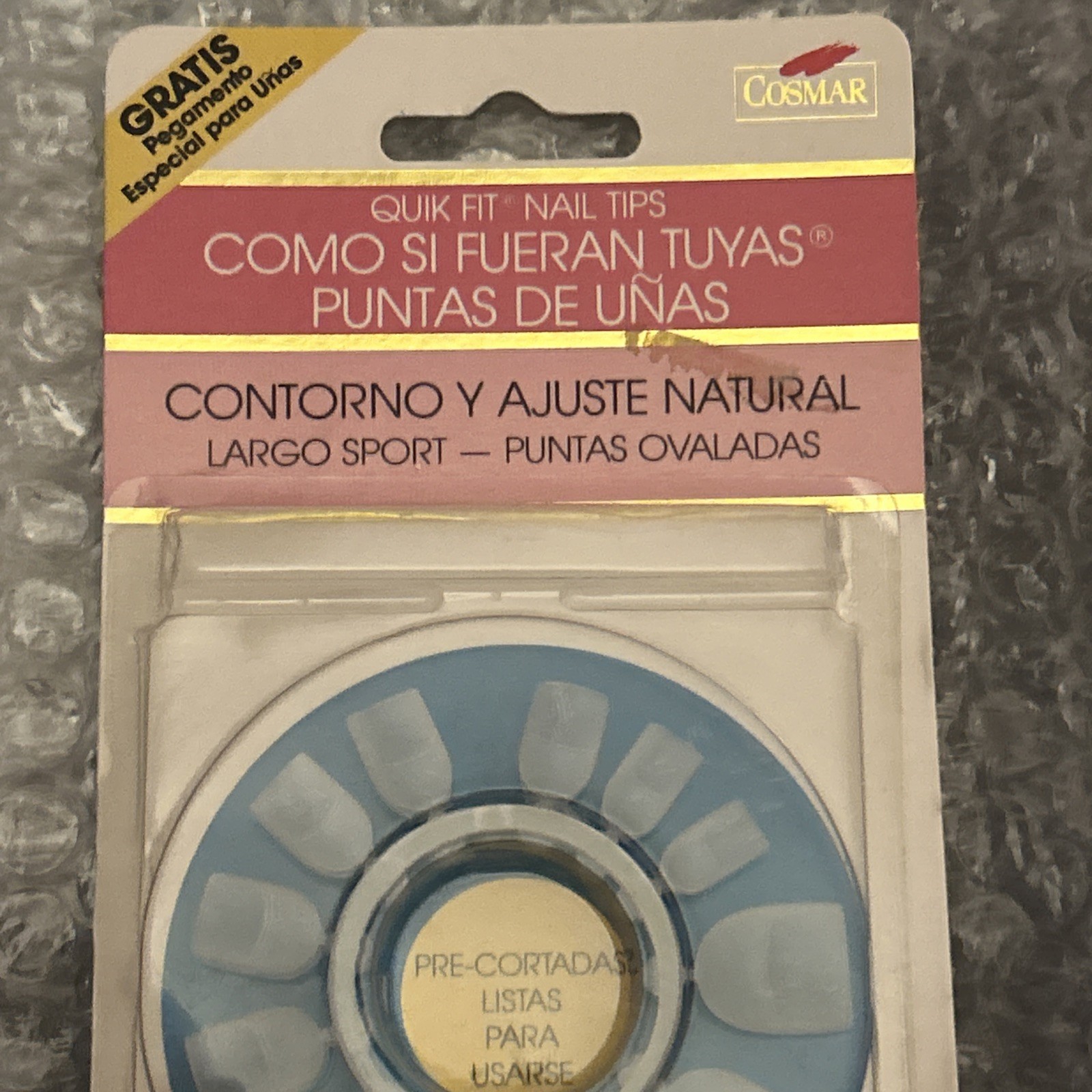 Costar Quick Fit Nail Tips Natural Adjustable Long Sport Oval 24 Vintage New
