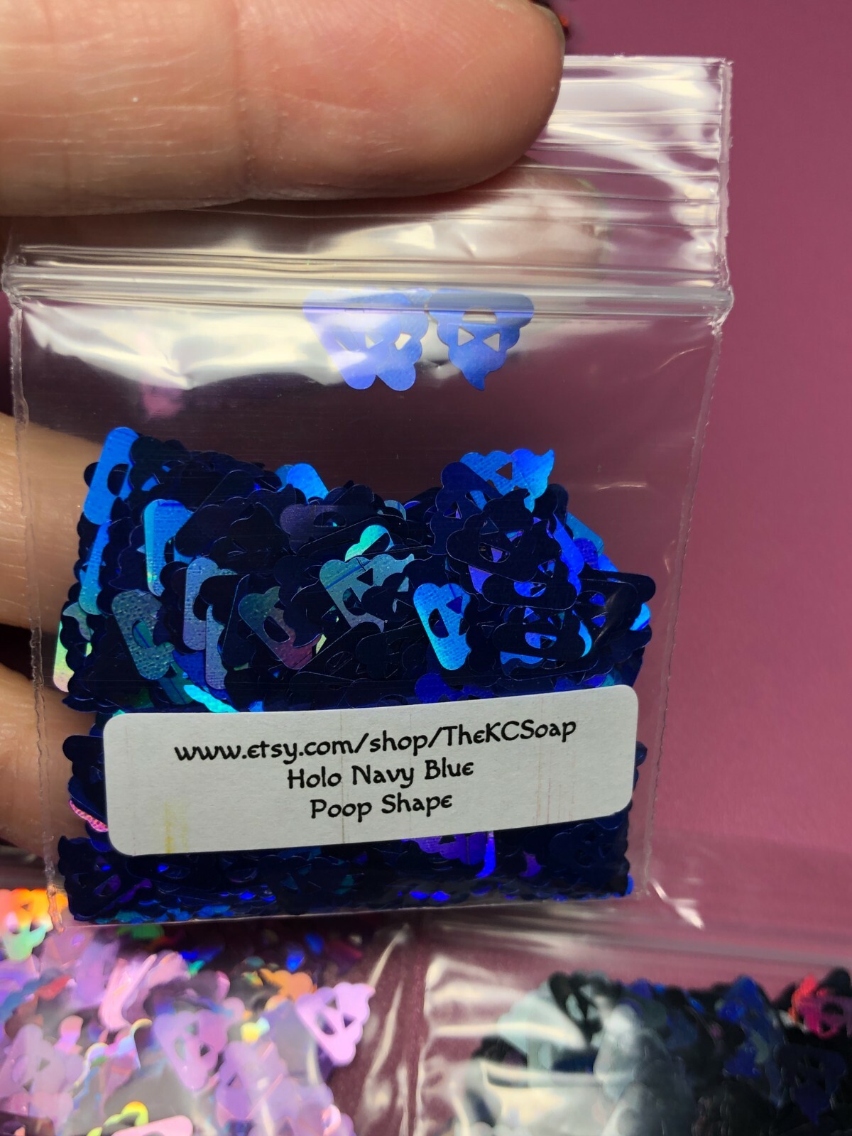 Solvent Resistant Holo Poop shape Glitter U Choose Color Nail Art Face Crafts