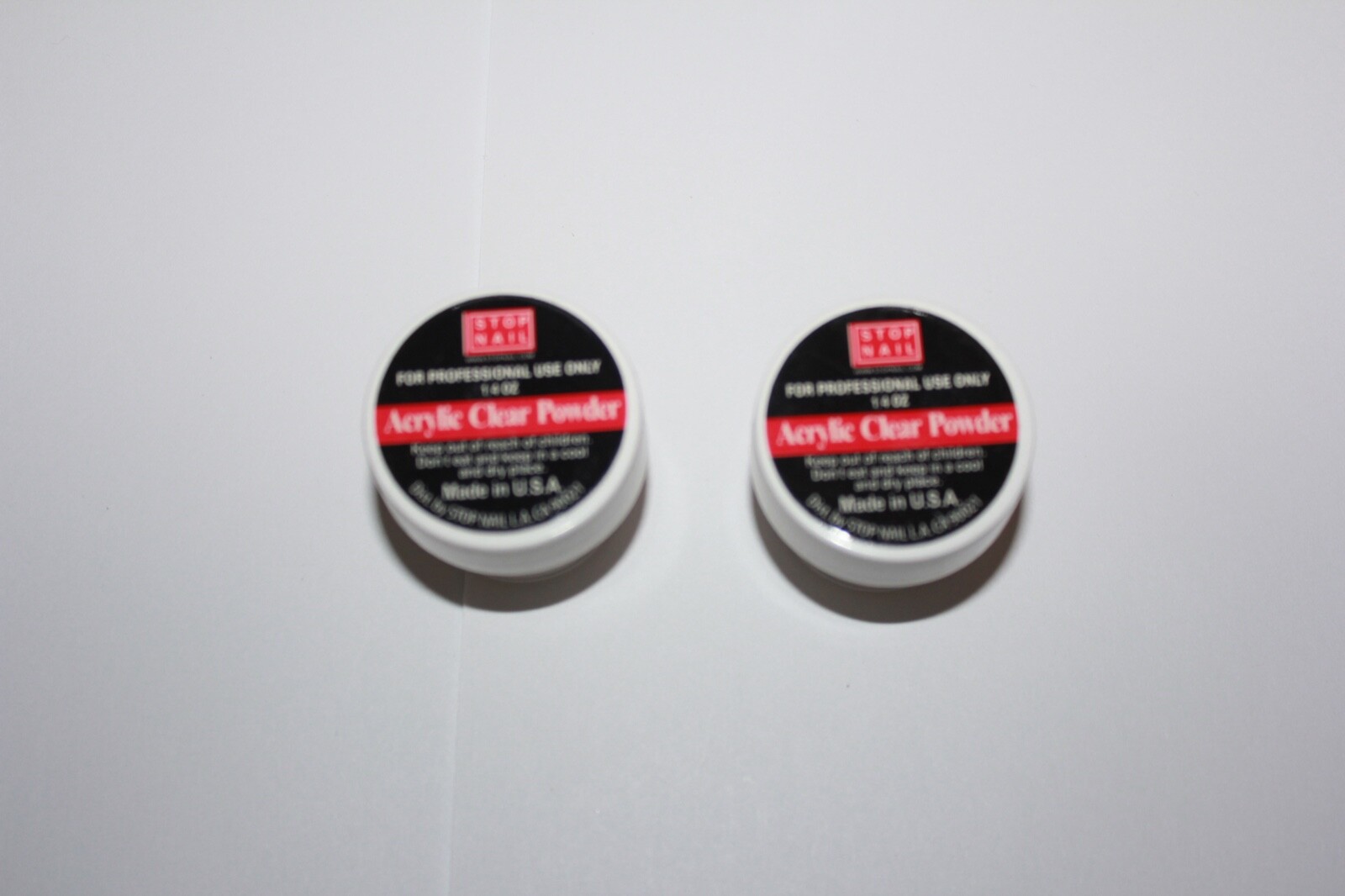 Stop Nail Acrylic Clear Powder 1/4 oz Lot Of 2 Sealed