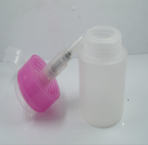 2Pcs 60ML Pump Dispenser Nail Art Polish Remover Liquid Cleaner Empty Bottle