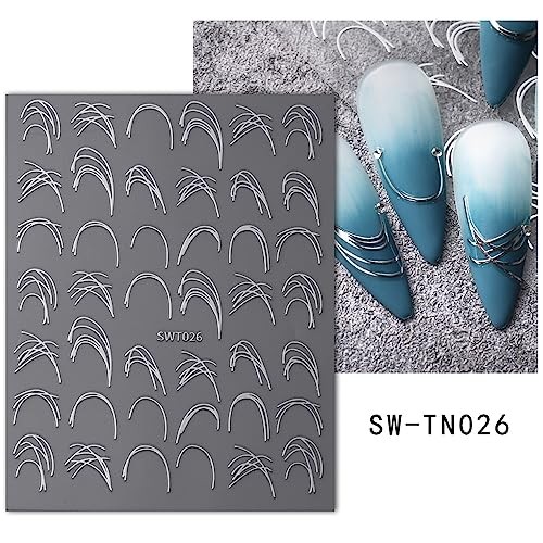 Nail Art Stickers, French Stripe Nail Decals 3D French Tips Stickers Nail Line