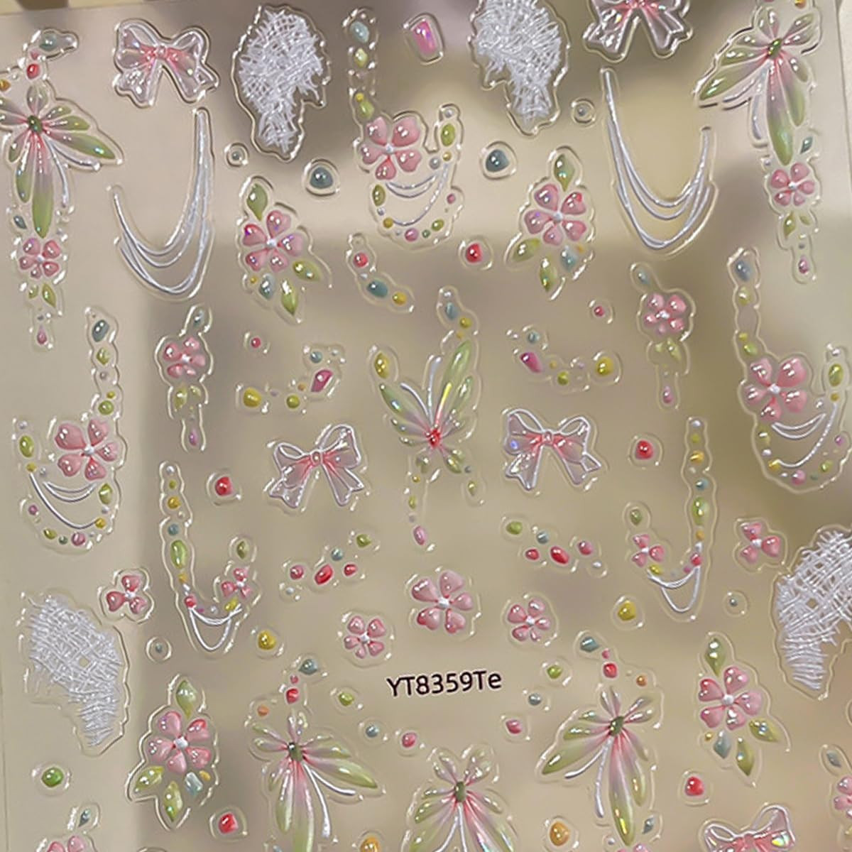 Spring Butterfly Nail Art Stickers Shiny Laser Flowers Butterflies Bow Design Na