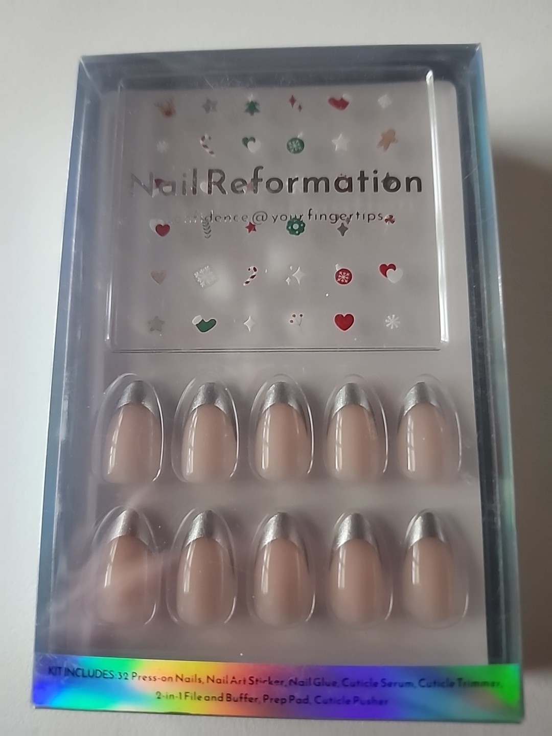 Nail Reformation 32 Press On Nails, Art Stickers, Glue, Cuticle Serum, File