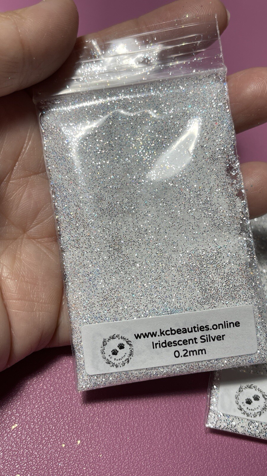 Iridescent White Silver 0.2MM Fine Glitter nail acrylic gel craft US Seller 5g