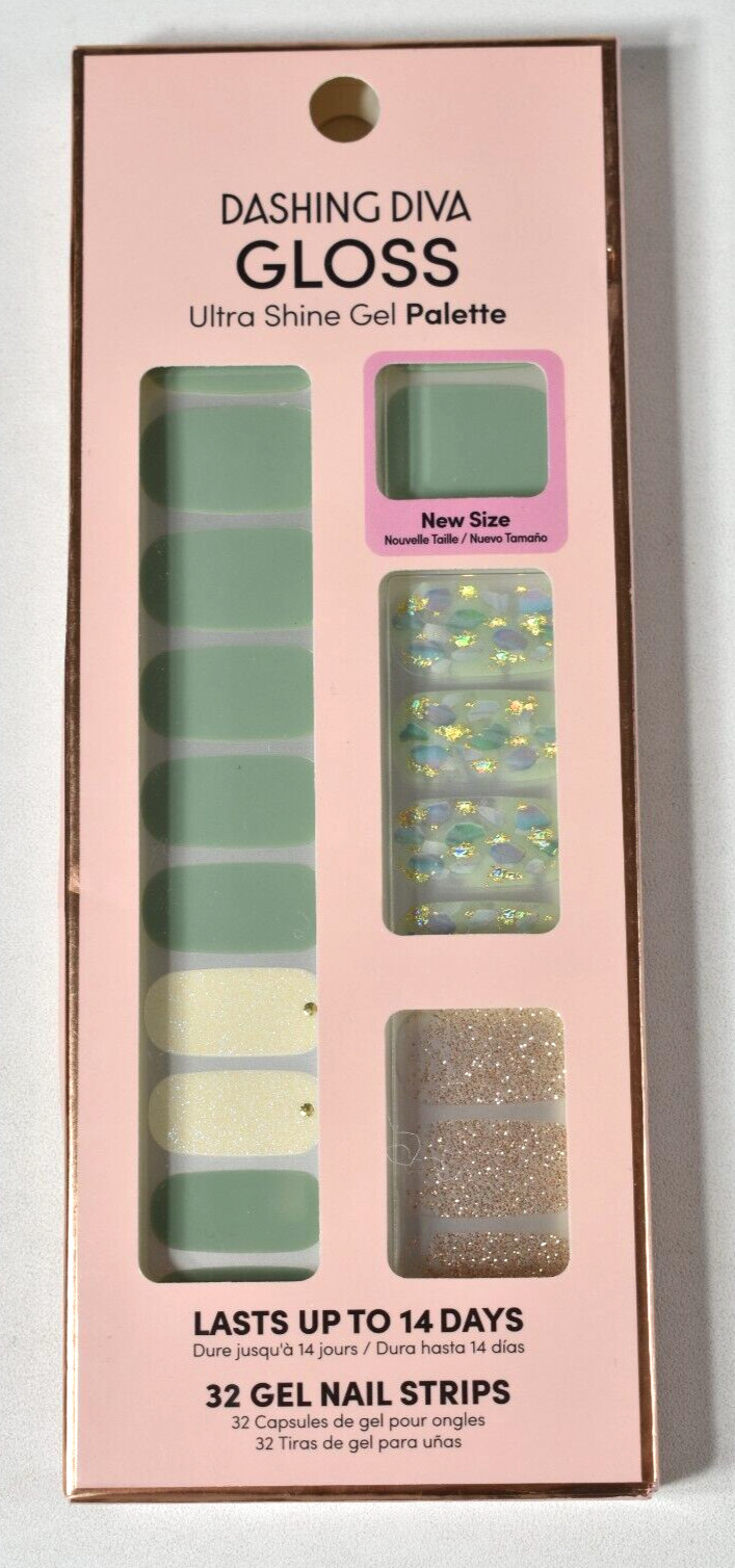 Dashing Diva Gloss HEALING SPACE Ultra Shine 32 Gel Palette Nail Strips Dmgd Pkg