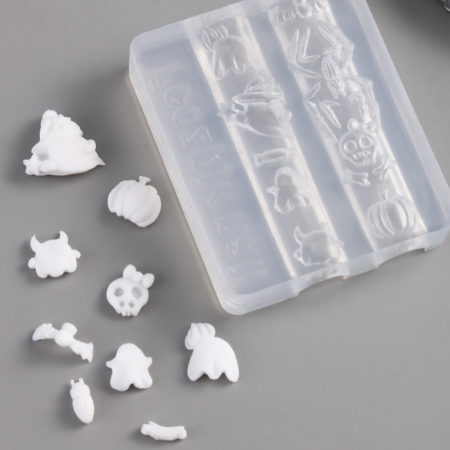 Professional Halloween Nail Art Kit – 3D Silicone Molds & Carving Pen Included