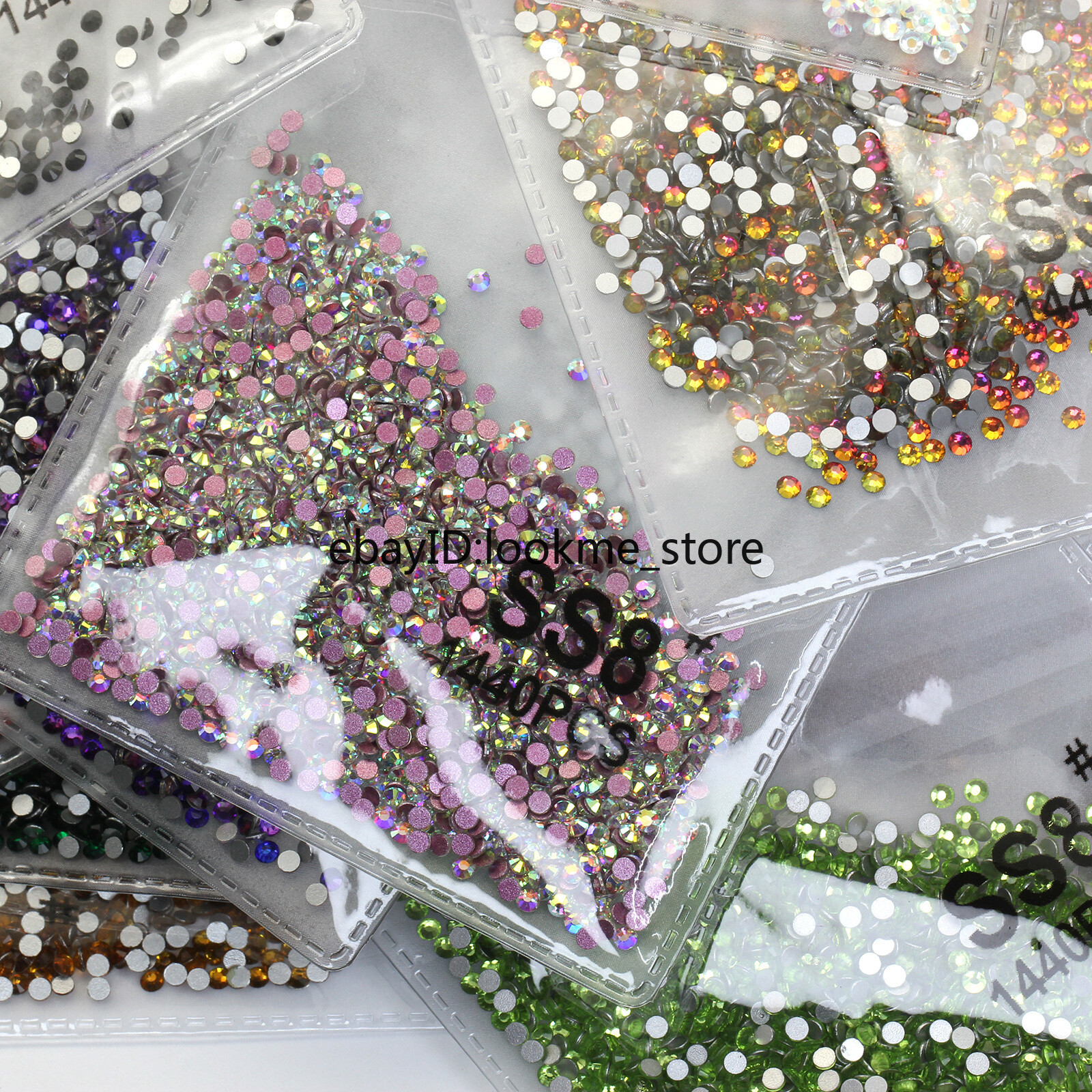 1440pc 2.5mm (ss8) Crystal Glass Rhinestones Flatback Gems Nail Art Crafts Decor