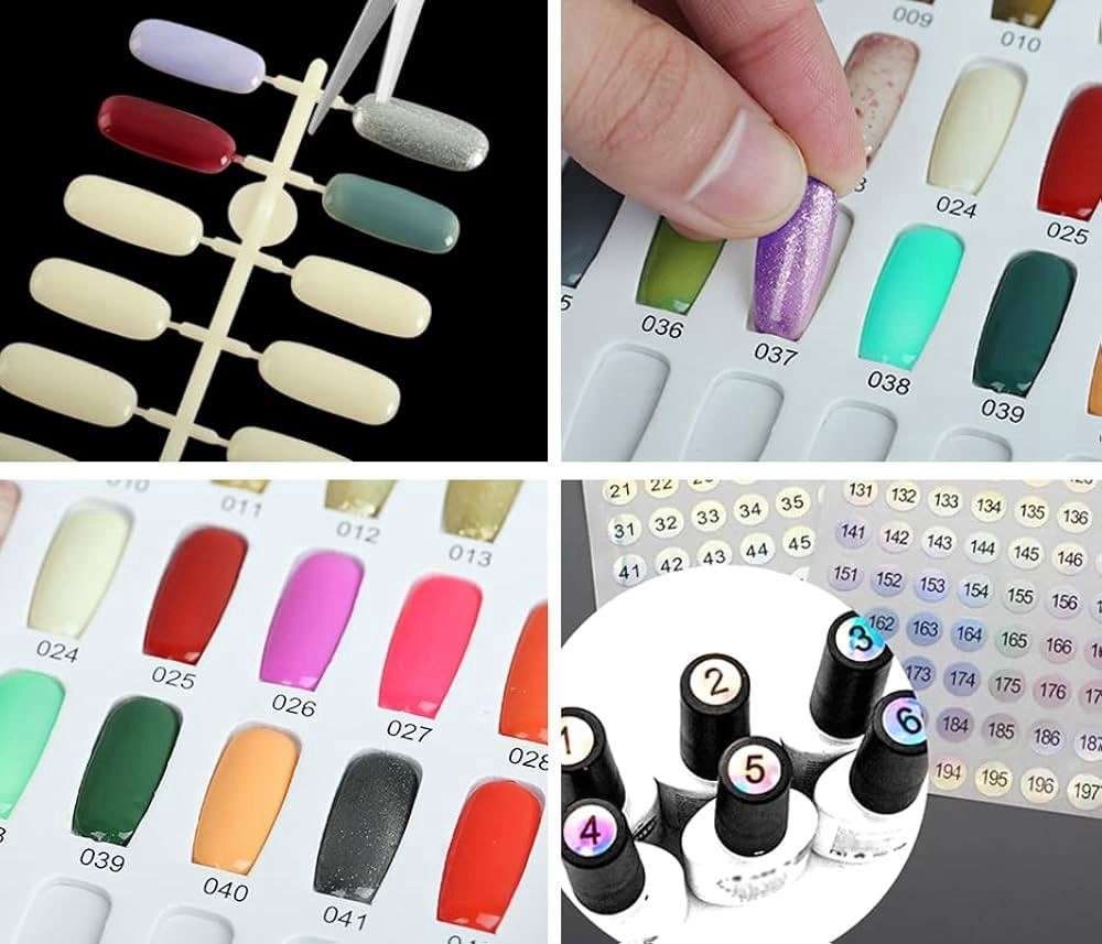 308 Colors Nail Swatches Book 360 Nail Tips Professional Nail Color Chart Card