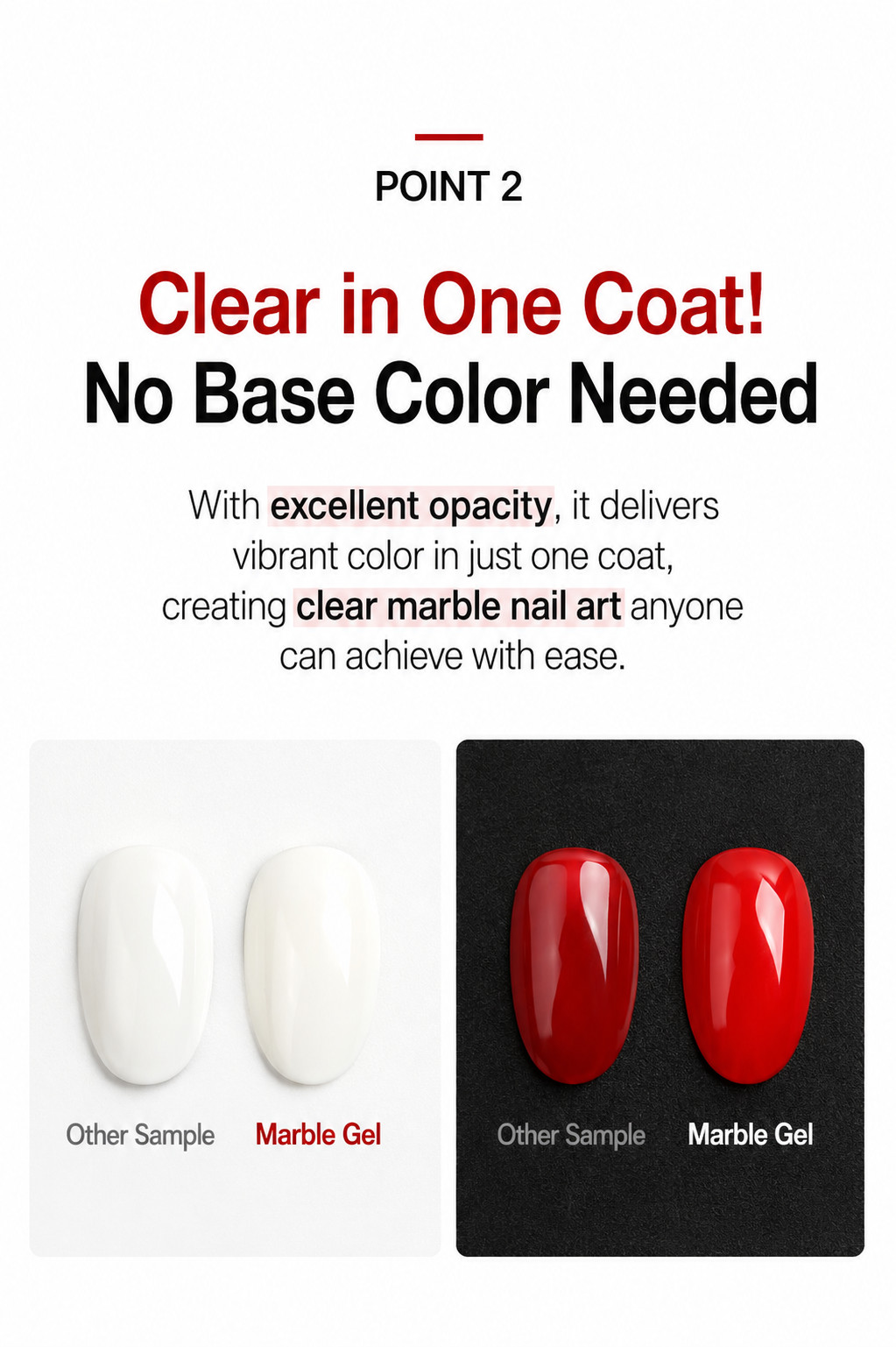 Jello Jello Non Wipe Type Marble Nail Gel Red White Art Brush Dual Brush Set