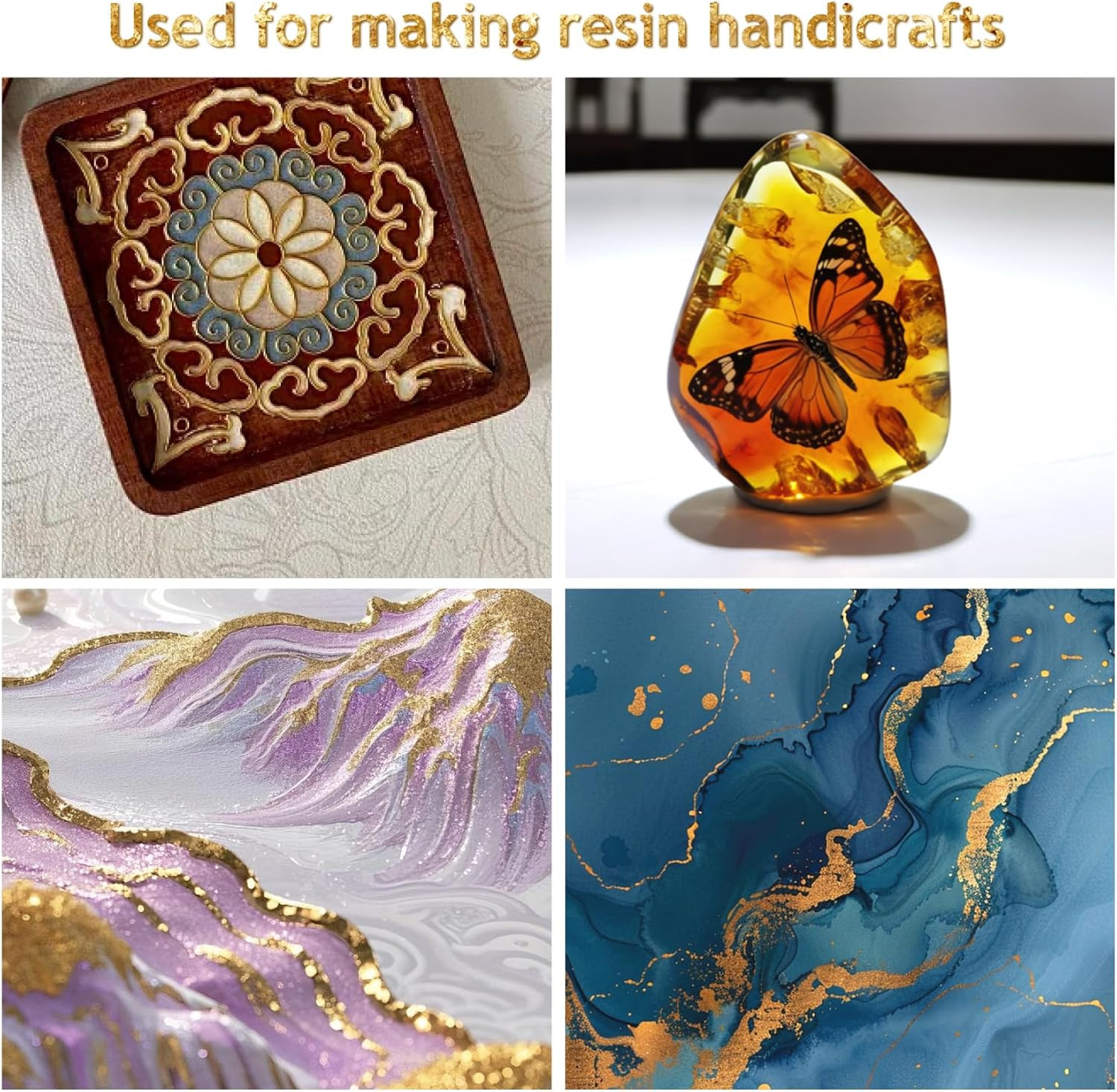 Gold Leaf Flakes with Tweezers,10G Metallic Gold Foil Flakes for Resin, with Twe