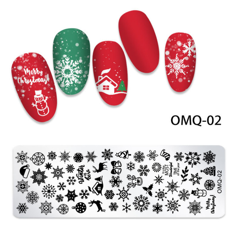 Snowflake Bunny Cat Flowers Nail Art Stamping Manicure DIY Template Image Plate