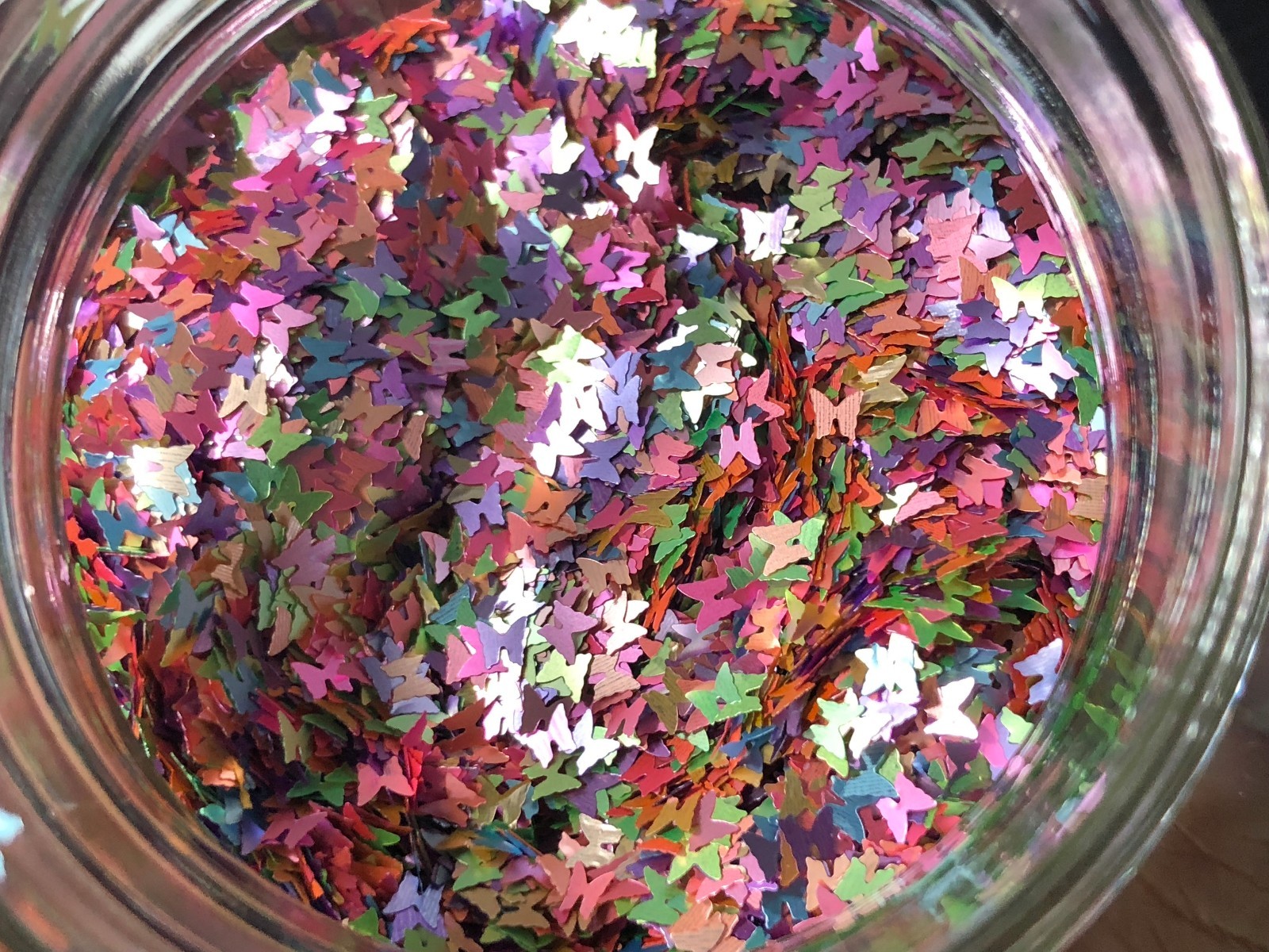 Metallic Pastel Pearlescent Butterfly Glitter Nail Art Solvent Resistant