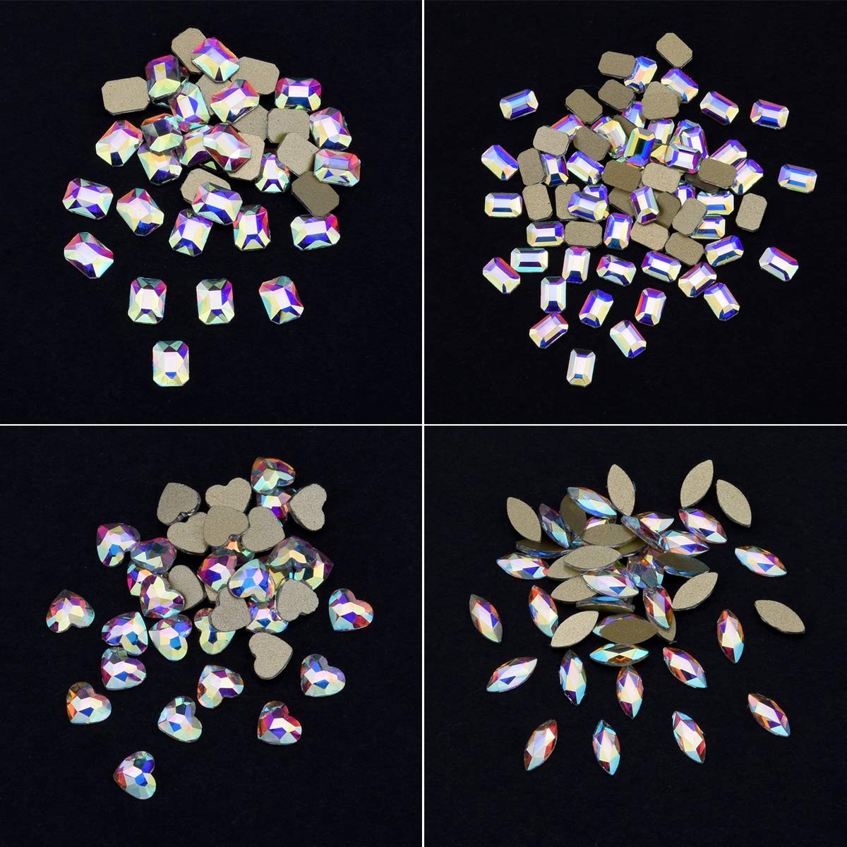 240pcs Mix Glass AB Rhinestones | Nail Art Gems Set
