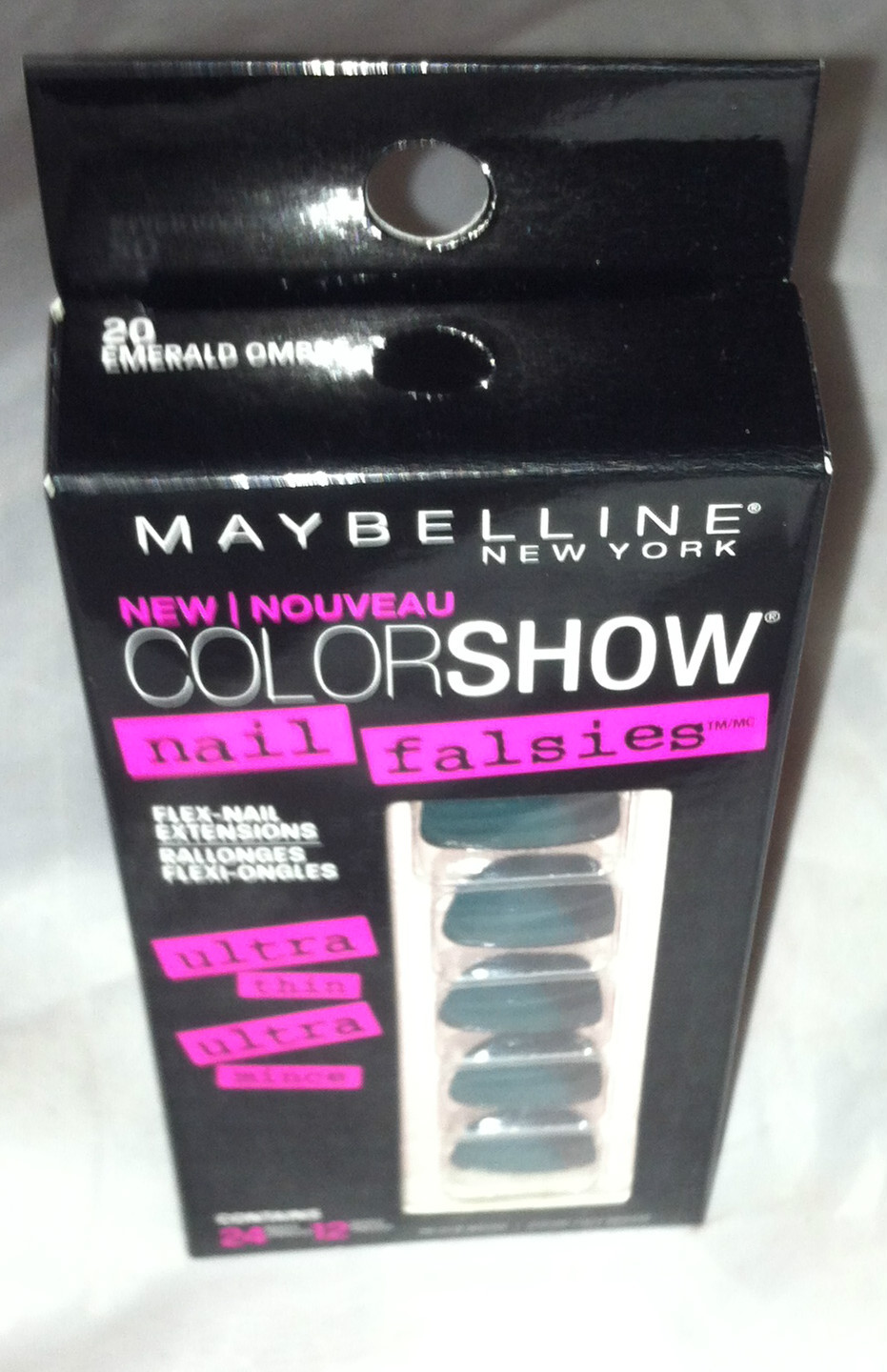 Maybelline Color Show Nail Falsies Flex-Nail Extensions * 20 EMERALD OMBRE * New