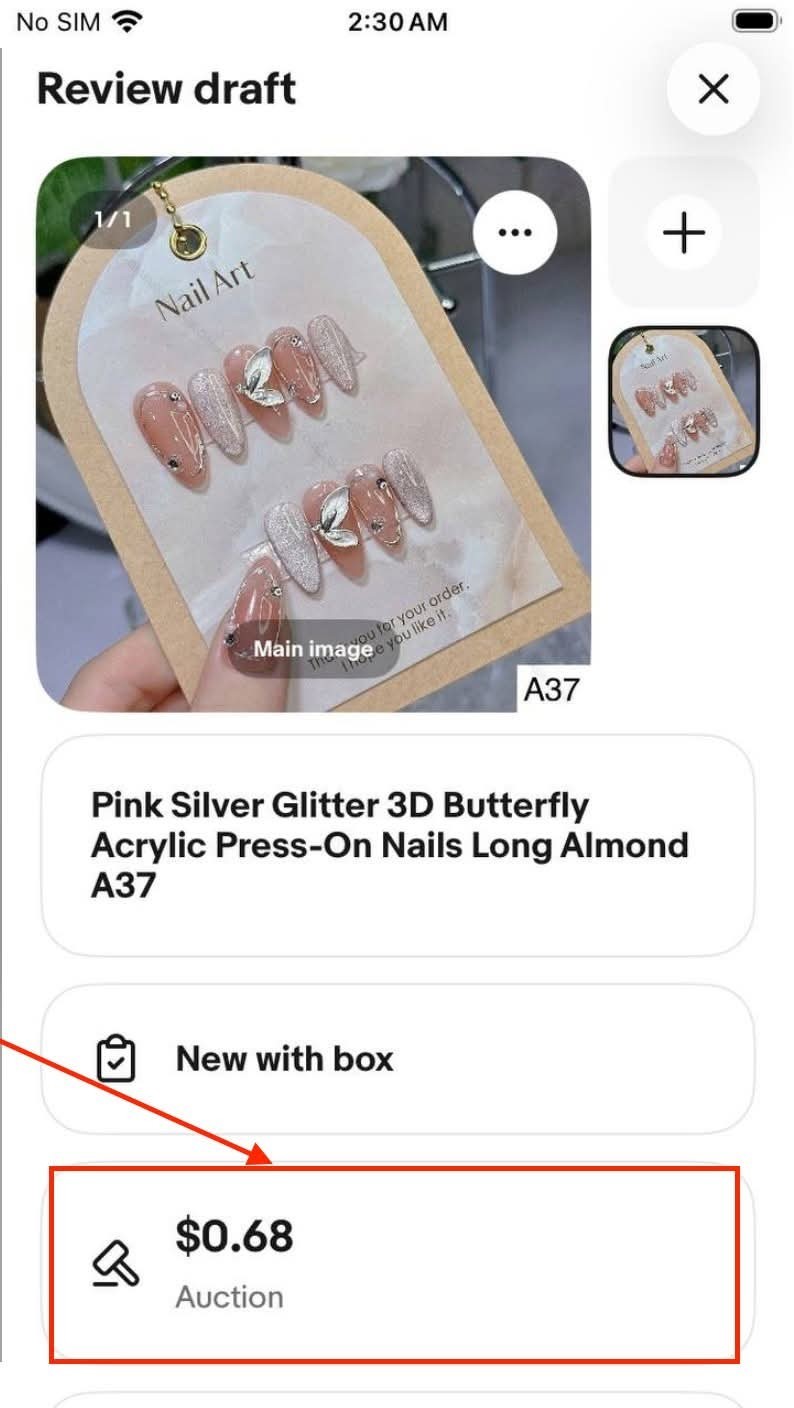 Pink Silver Glitter 3D Butterfly Press-On Nails Long Almond A37