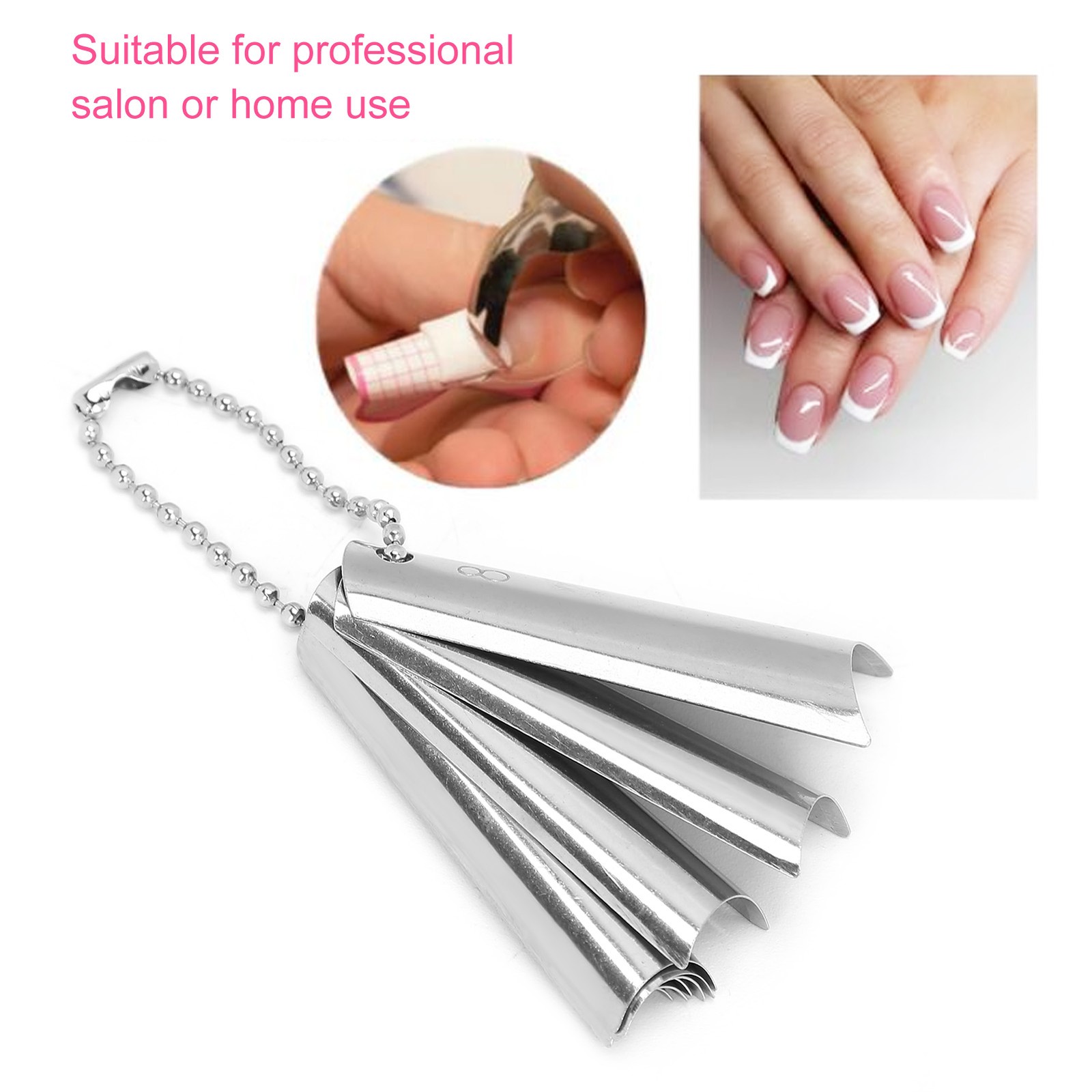 18Pcs French Manicure 9 Sizes Single Tips Deep C Shape Cutter Tool Nail Edge