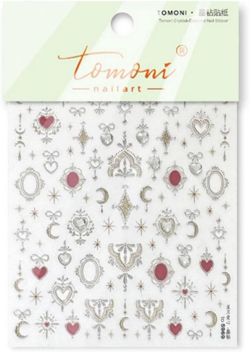1 Sheets Gold Star Nail Stickers 5D Embossed Diamond Nail Art Stickers | Golden