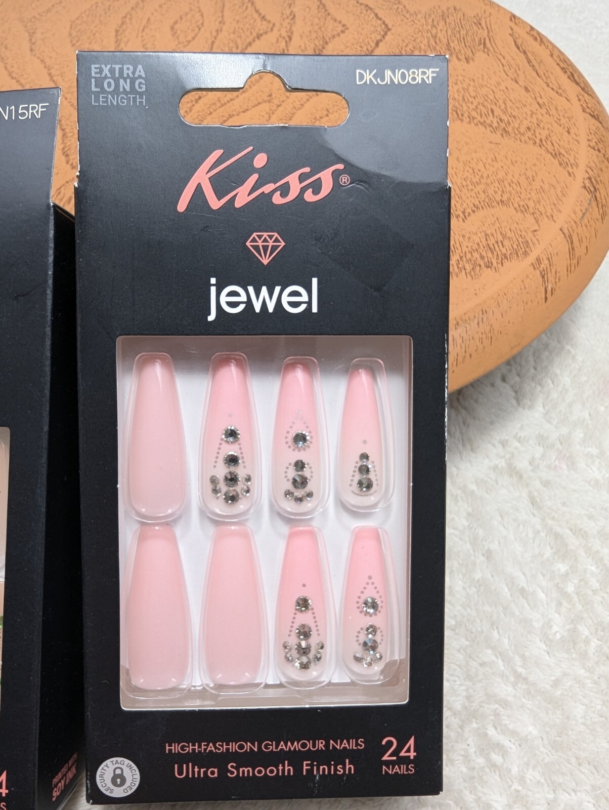 Kiss Jewel High Fashion 2 BOXES Glamor Nails Long& Extra Long Sparkly Jewels NIB