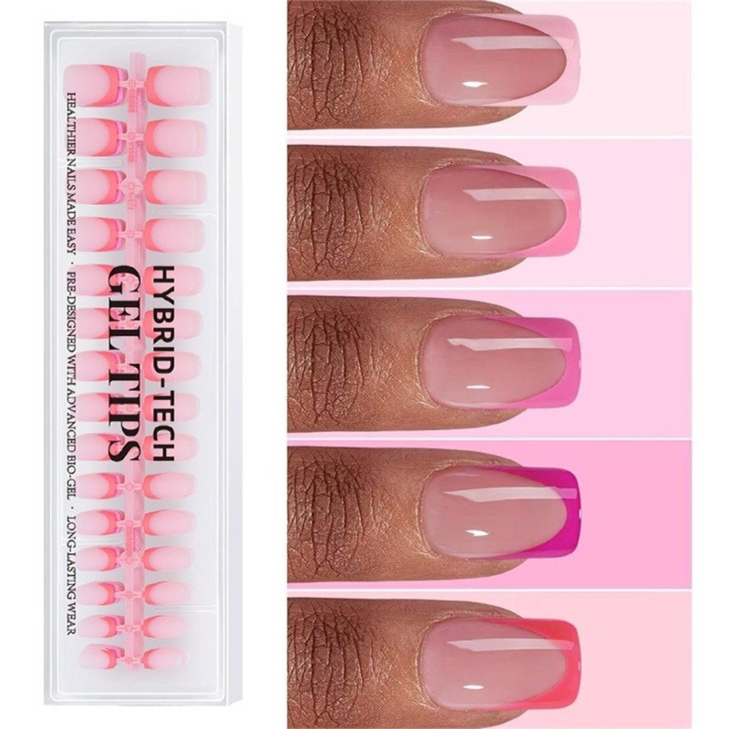 150Pcs Ergonomic French Tip Press On Nail Glossy or Matte Finish Nail Art