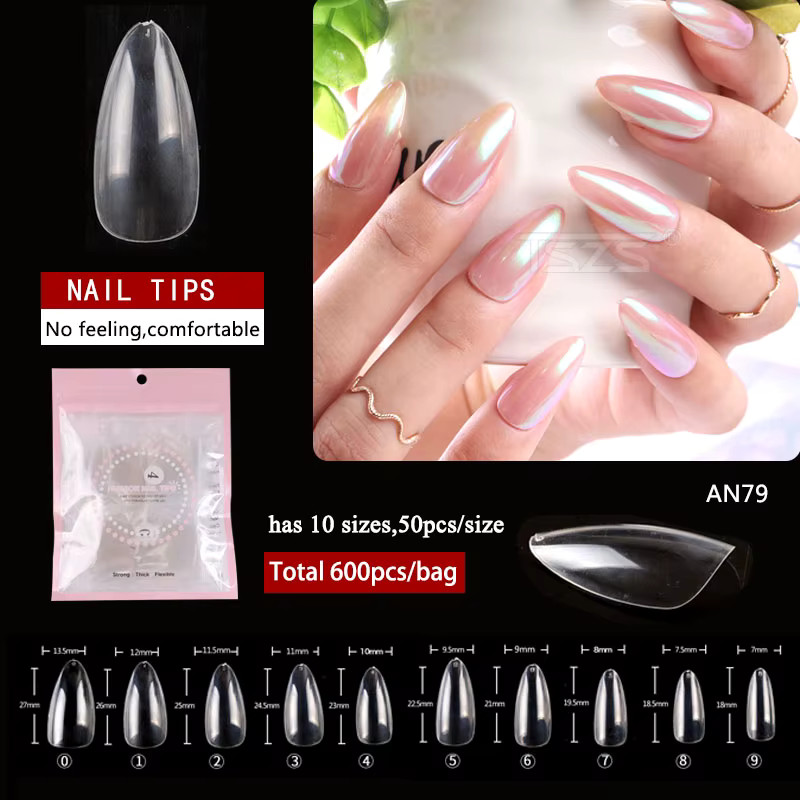 Acrylic Nail Kit Set 500pcs Mixed Sizes Full Cover Tips | Salon Quality