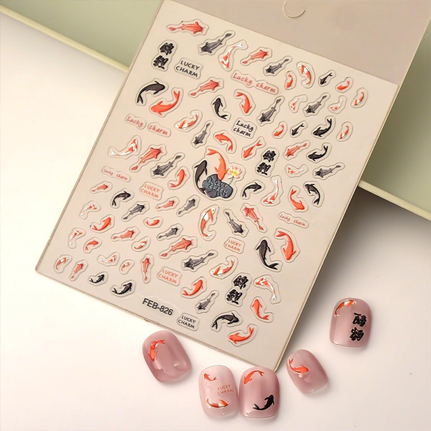 Spring Summer Nail Art Stickers 5D Embossed Nail Decals for Acrylic Nails Black