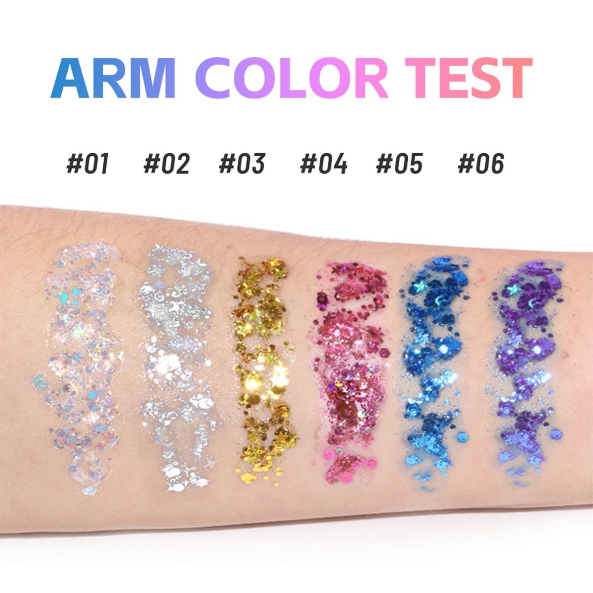 Pakivs 2Pcs Rainbow and Silvery Body Glitter Stick,Hair Face Glitter Gel Make…
