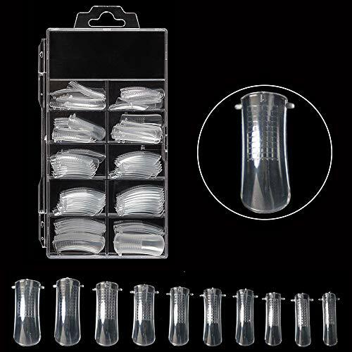False Nail Mold Clear Full Cover Nail Tips Gel Tool Dual Acrylic Nail Extension