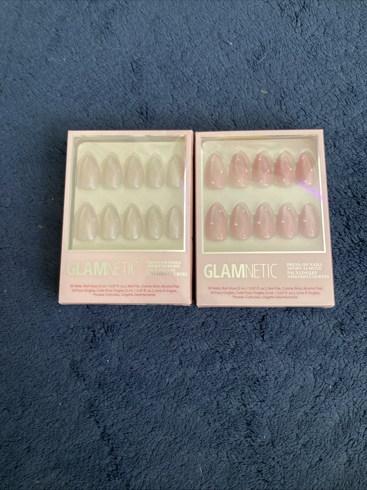 Glamnetic Press-On Nails Short Almond 2 Sets In Box New Sealed Easy To Use