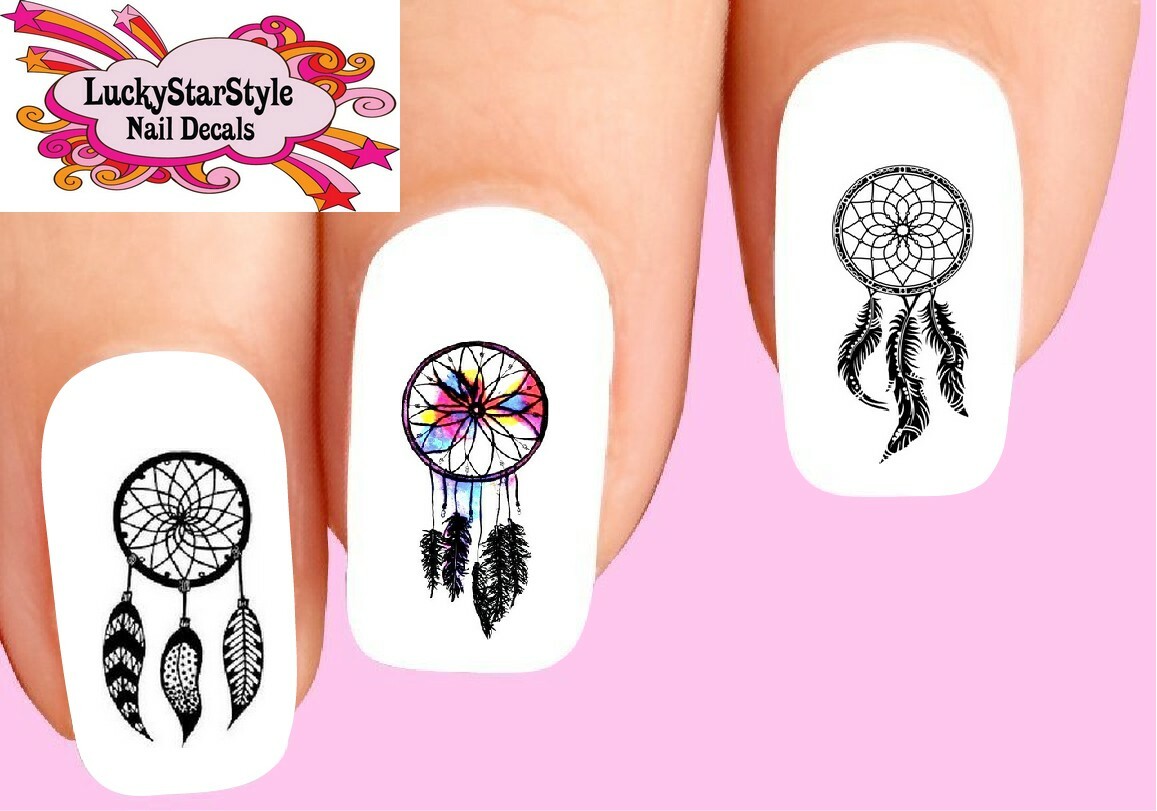Waterslide Nail Decals Set of 20 – Native American Dream Catcher Assorted