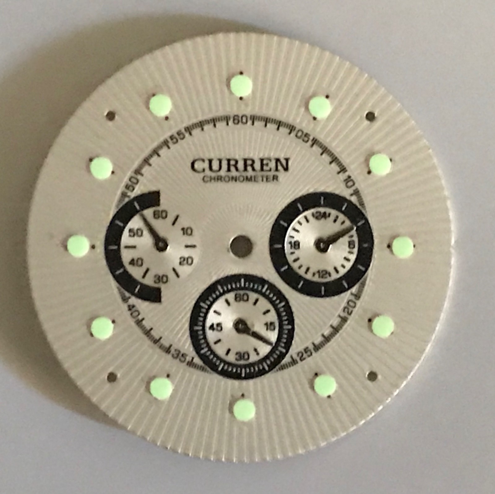 Watch Dial Hour Markers 12 GREEN/BLUE LUME Numerals Dots parts replace 3 Sizes