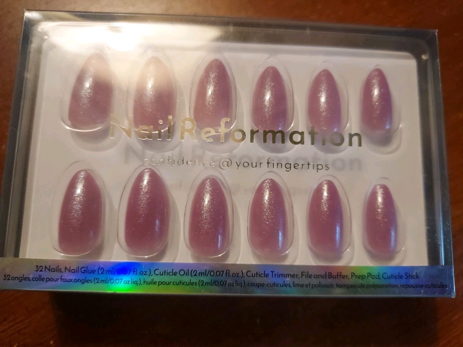 Nail Reformation Berry Sangria Short Almond Nails Shimmer 32 Nails New in Box