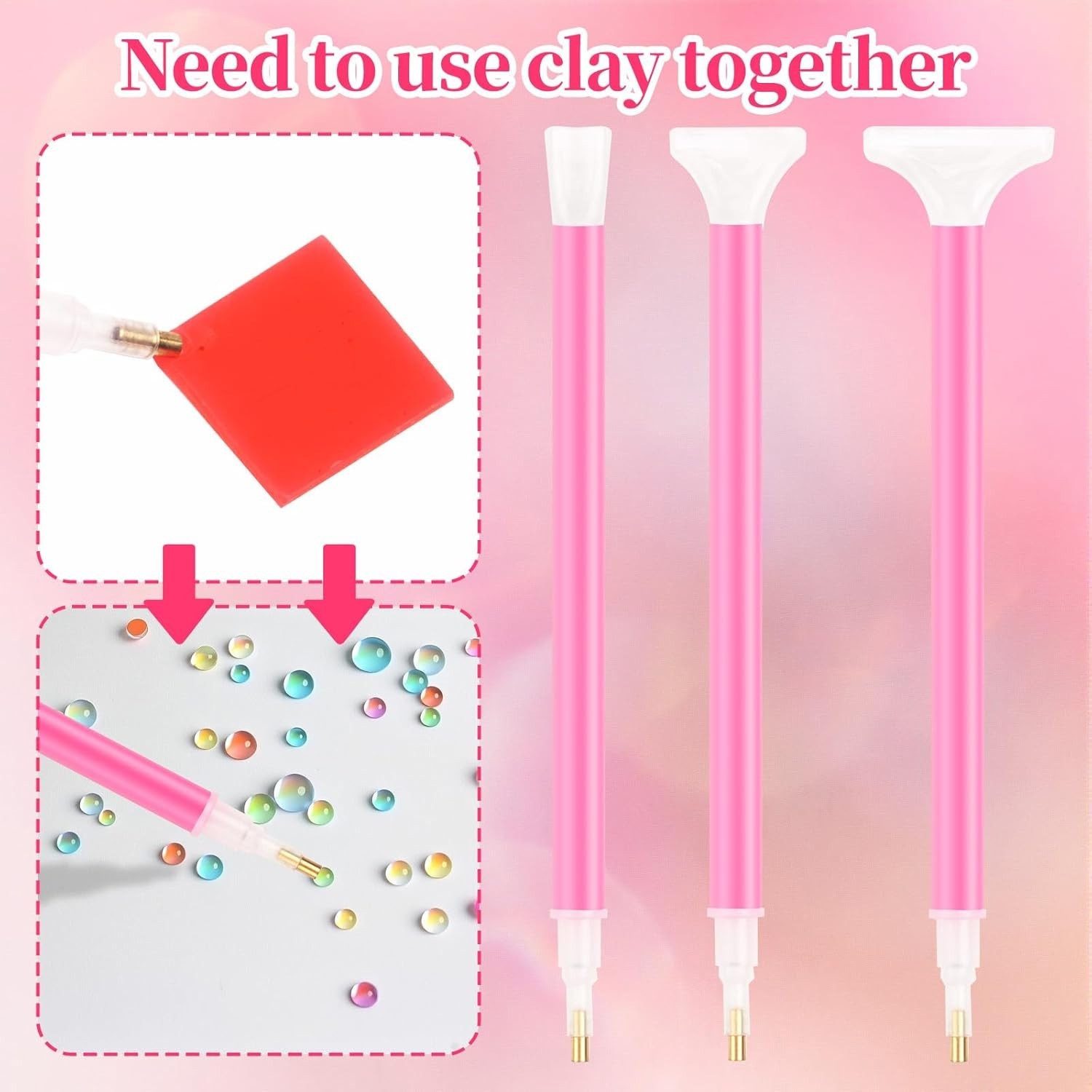 30PCS Rhinestone Picker Tool 8pcs Acrylic Rhinestones Pen Applicator Dual-End…