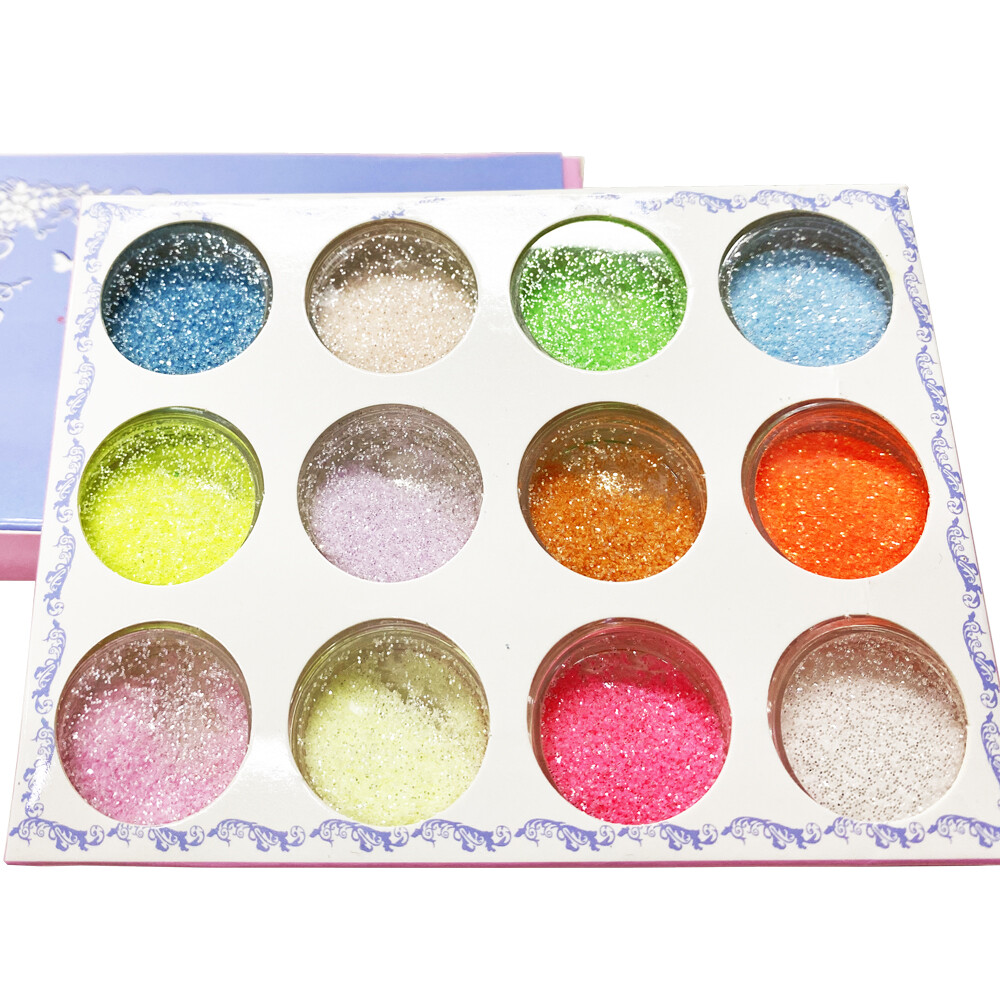 12 Color Nail Art Glitter Sparkle Sequins Holographic Metallic Flakes Nail Decor