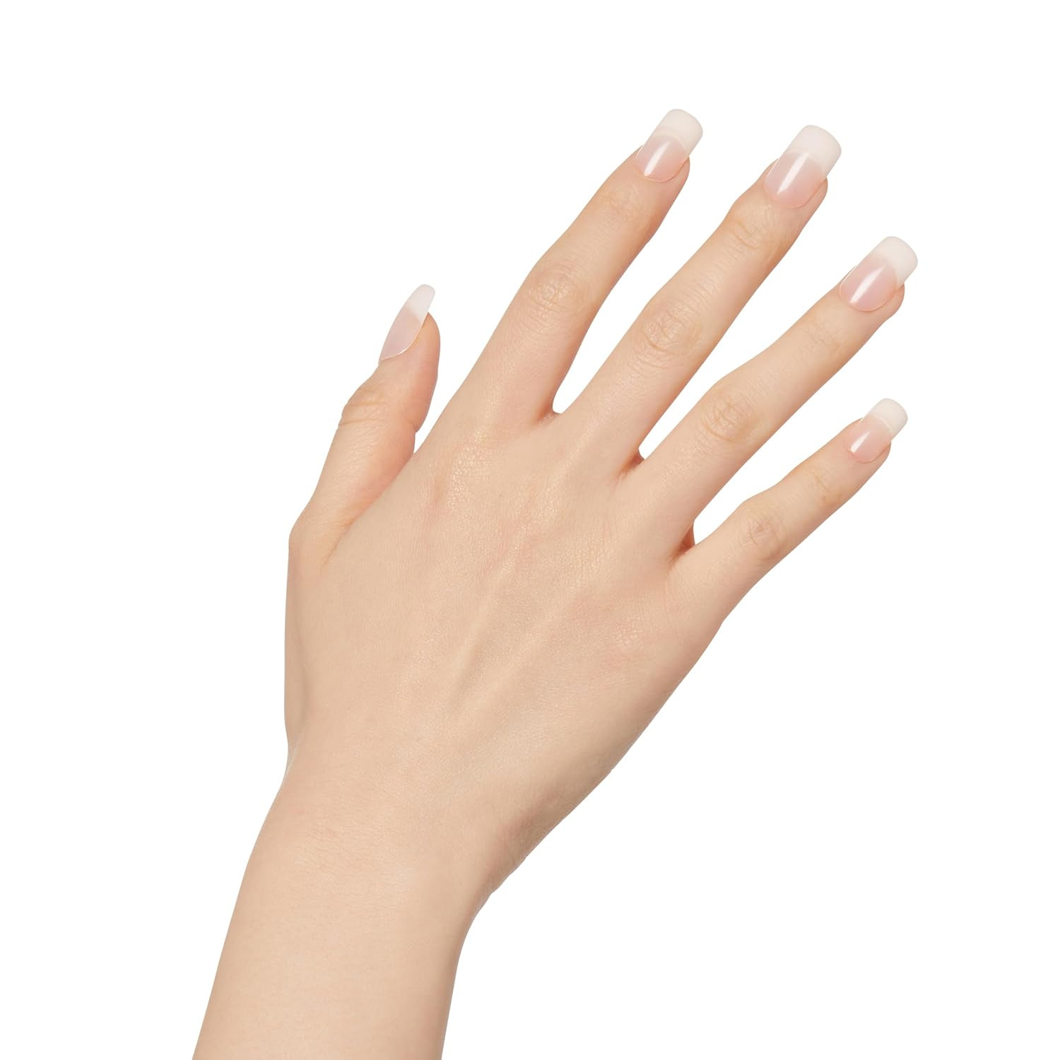 Salon Acrylic French Nude Natural Nails , Medium Length, Ult