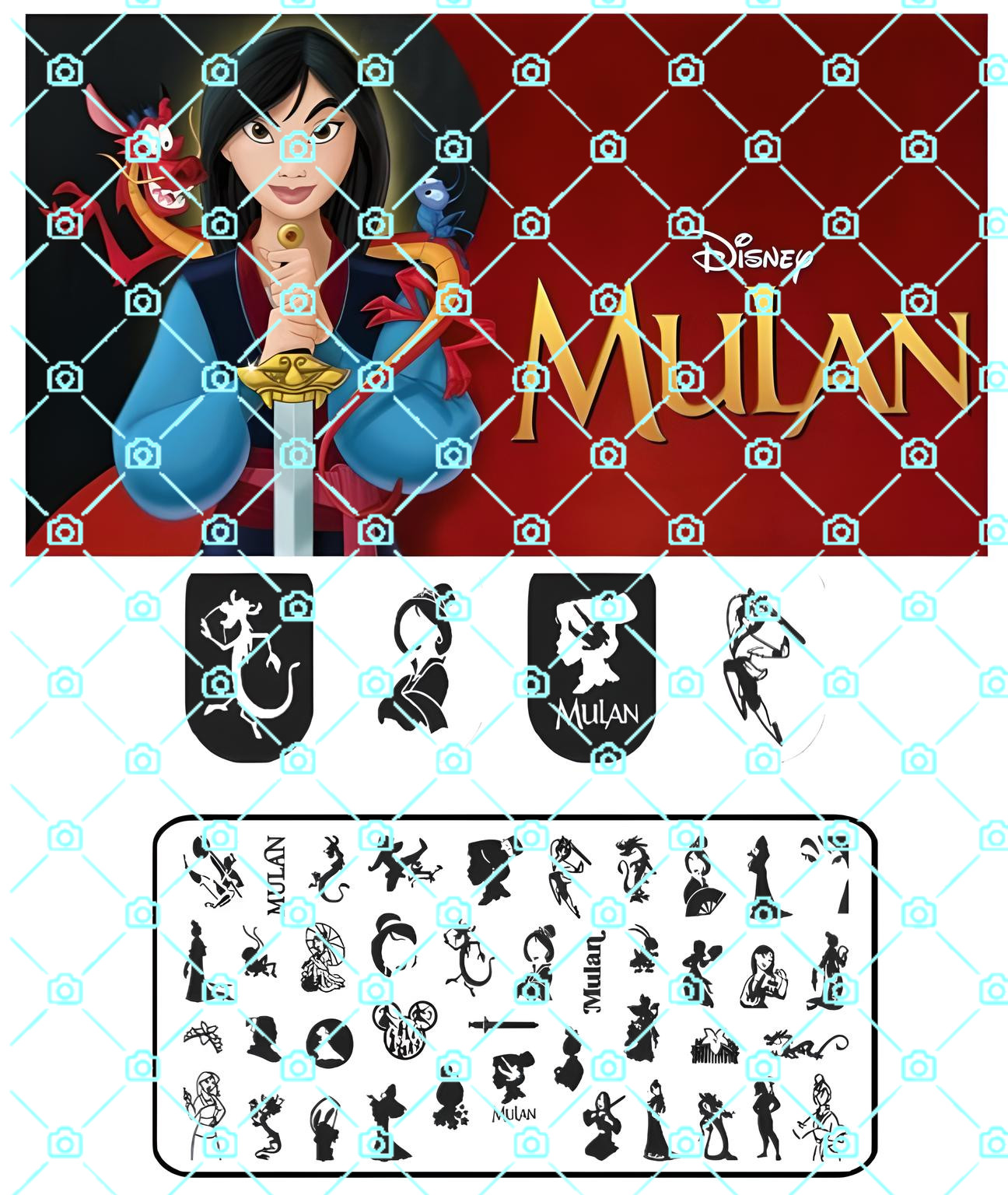 High- Quality Durable Stainless Steel Disney’s Mulan Nail Stamping Plate
