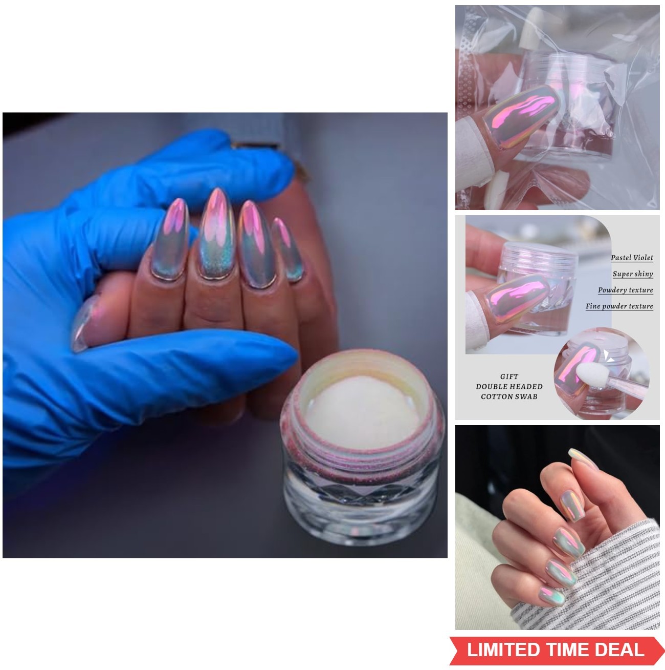 Chrome Nail Powder Holographic Aurora Pigment 0.5g UV Gel Acrylic Resin Craft