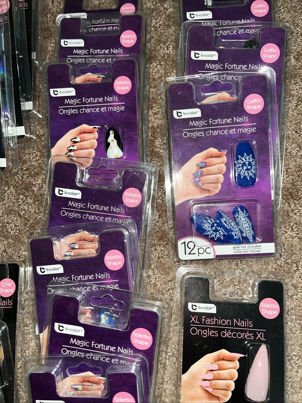 Artificial Nails B-color Multicolor Assorted Glue Not Included 36 Packs Of 12.