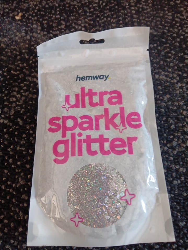 Hemway Ultra Sparkle Silver Glitter-Ultrafine 1/128″.008″ 0.2mm 10g NIP FREESHIP