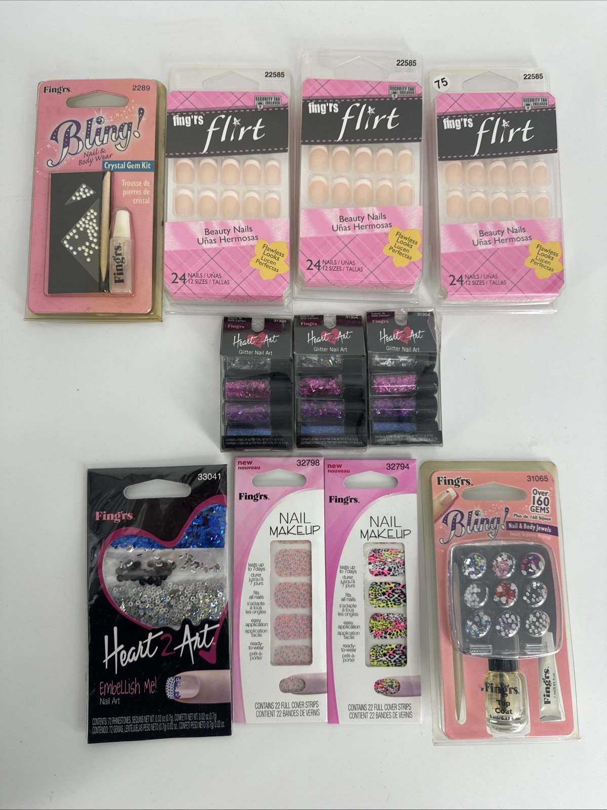 875+ PIECES Fing’rs Heart 2 Art Embellish Nail Strips and Nail Art Sets HUGE LOT