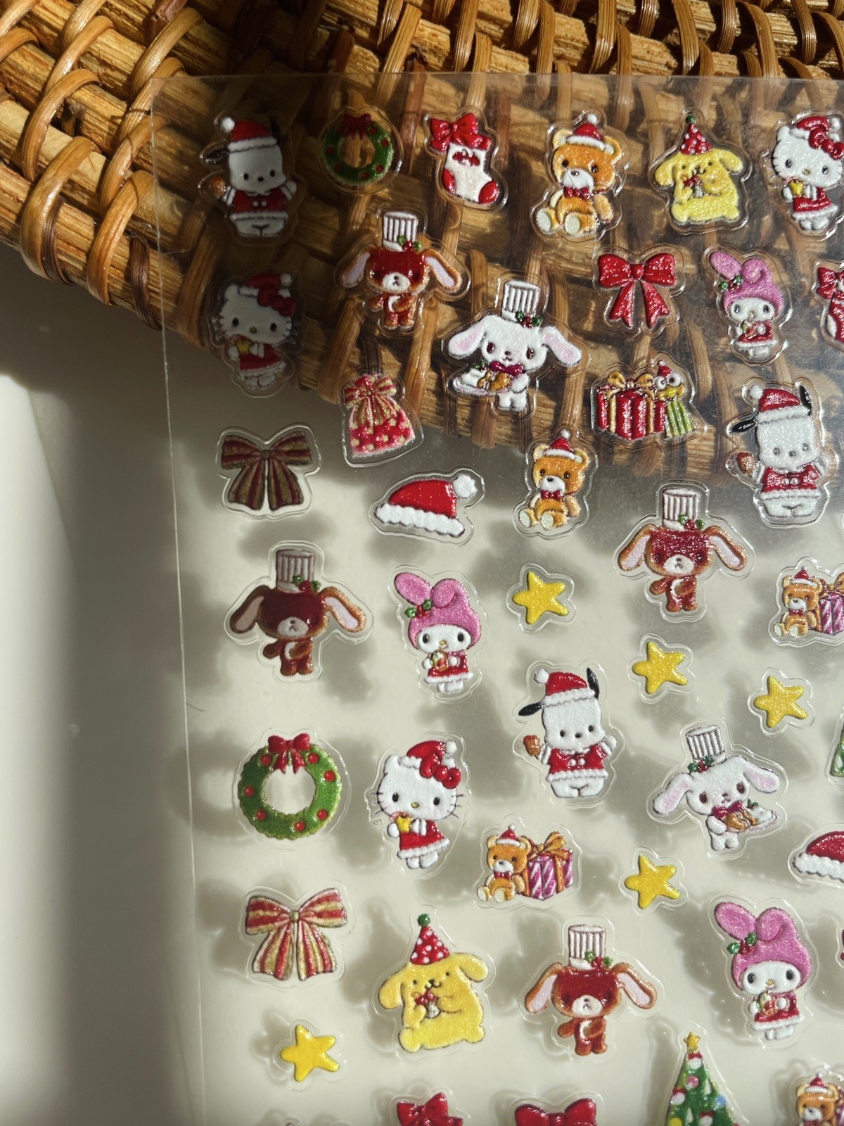 SANRIO Christmas Kawaii Nail Stickers 3D Nail Stickers Nail Supplies
