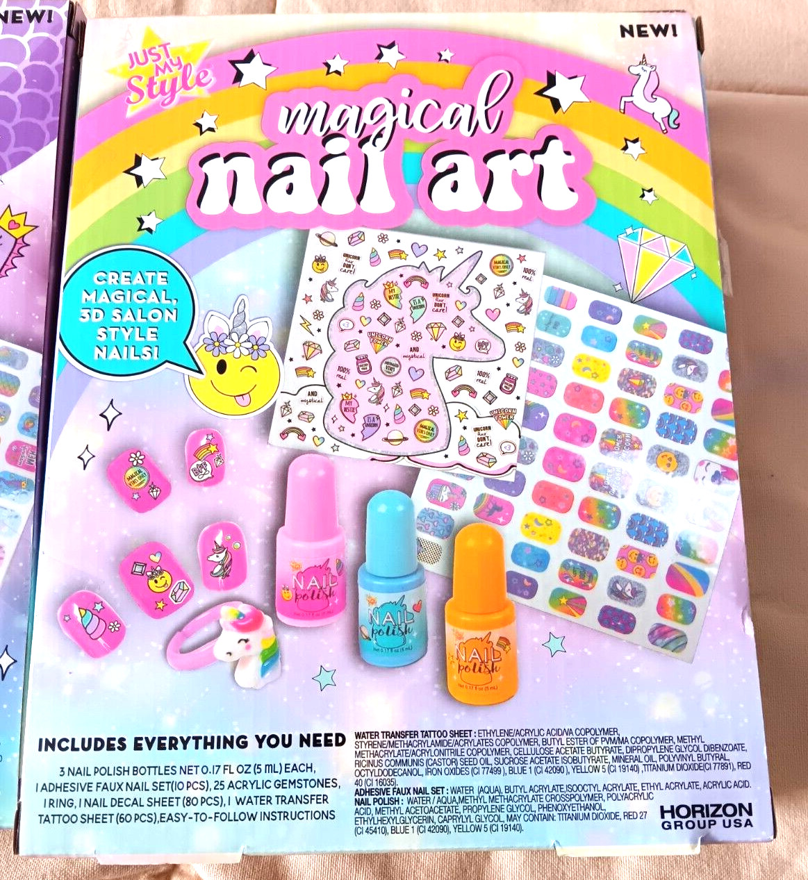 Mermaid Nail Art Lot Salon Style Faux Nails Ring Polish Gemstones Decals Tattoo