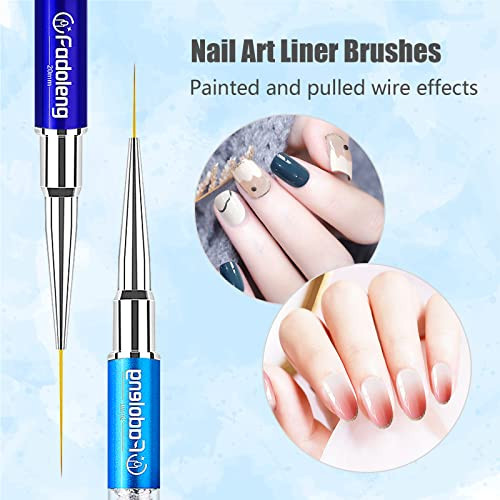 Nail Art Brushes, 7Pcs Nail Design Brushes for Salon at Home DIY Manicure with