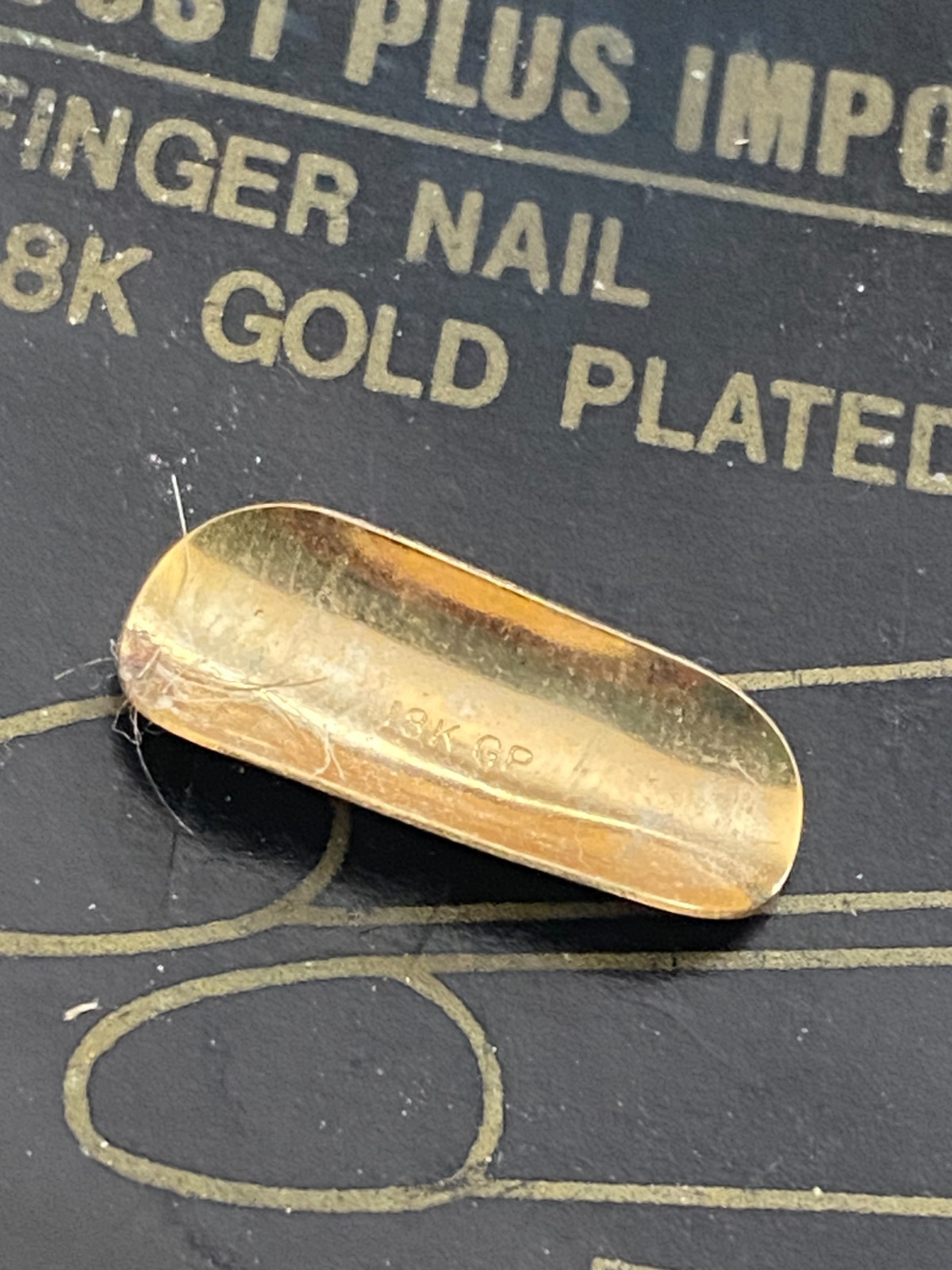 Vintage 1980’s 18 kt Gold Plated Finger Nail from Cost Plus Imports ~ New in Pkg