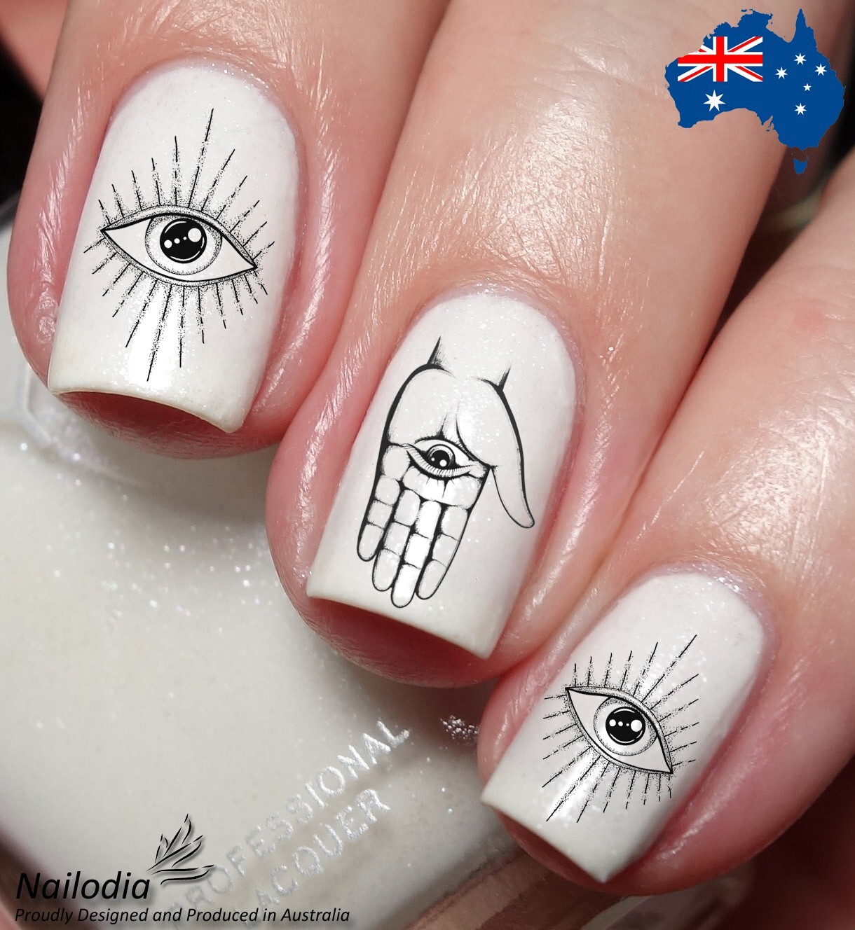 Esoteric Third Eye Nail Art Decal Sticker Water Transfer Slider – Black Magic