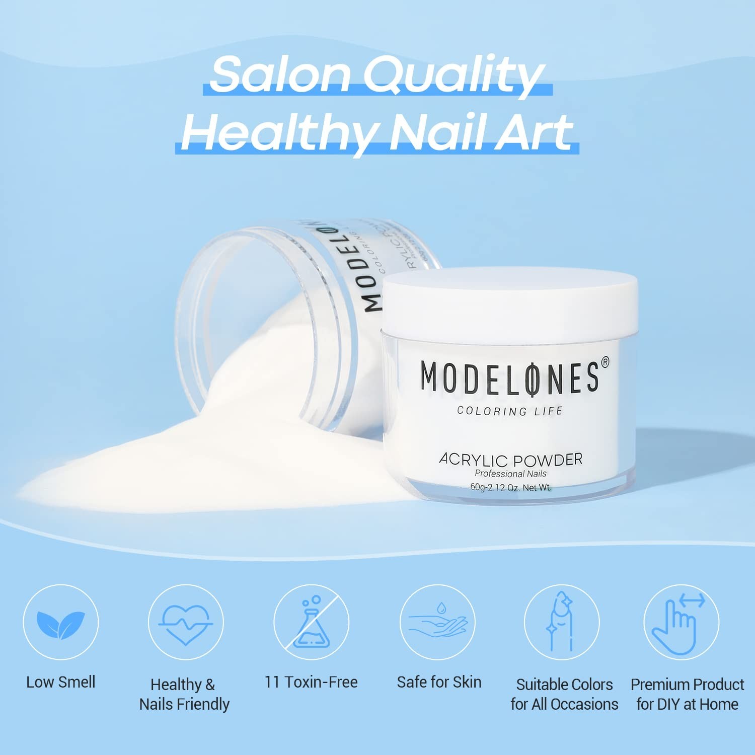 Professional Quality 2.12oz Acrylic Nail Powder – Beginner-Friendly & Non-Toxic
