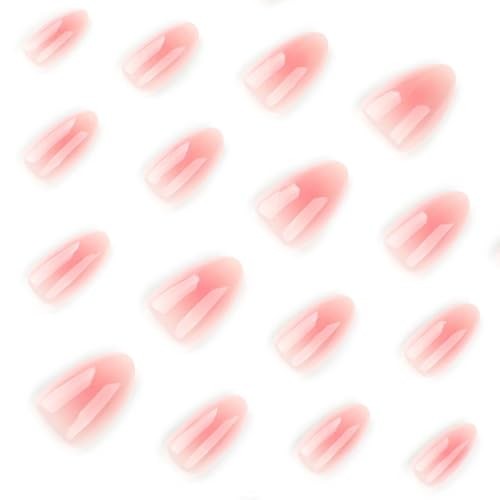 Pink Aura Press on Nails Short Almond Fake Nails Cute False Style-A Style-21