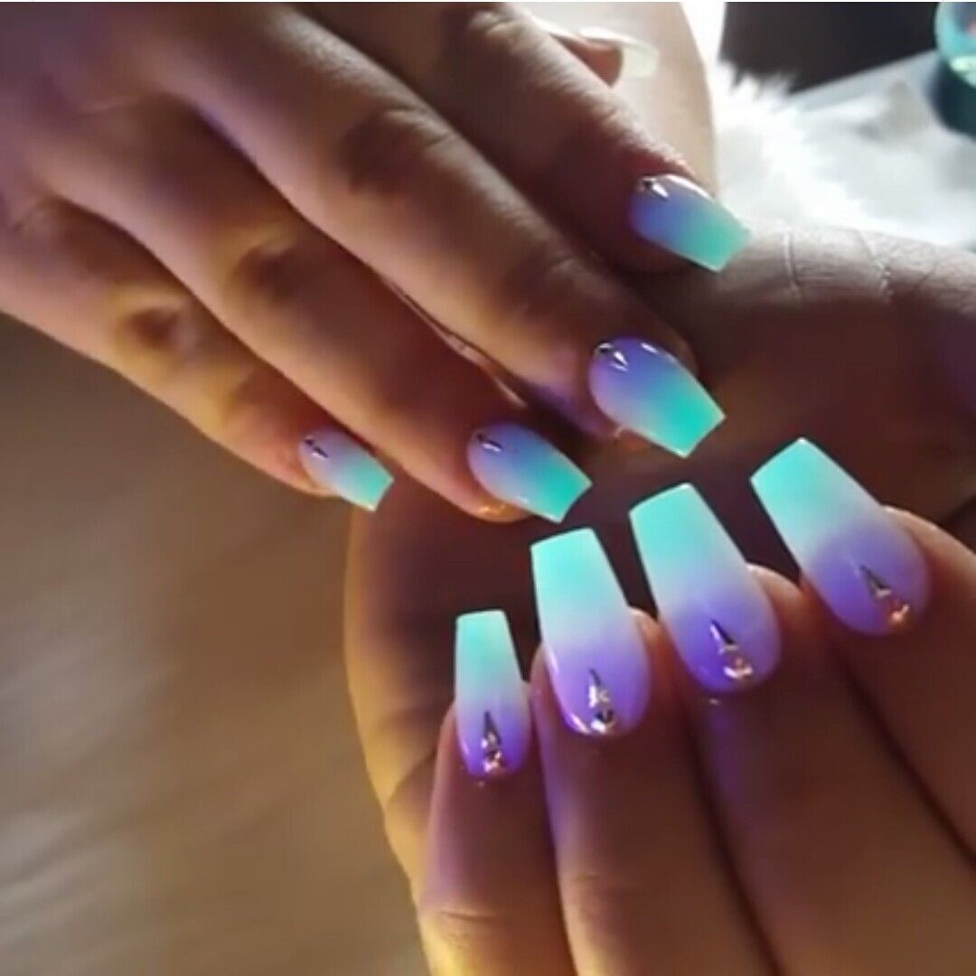 2 Pots Phosphor Nail Glow in the Dark Neon Powder Luminous Pigment Fluorescent