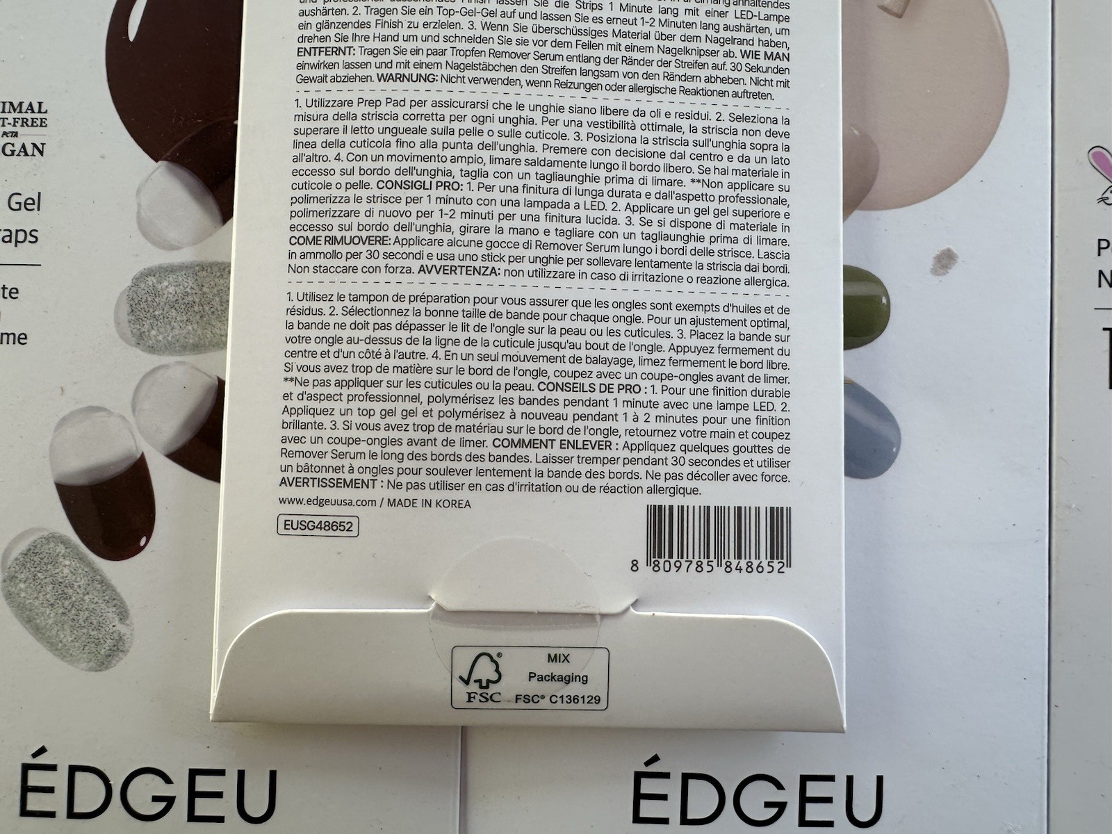 ÉDGEU Edgeu Perfect Gel Nail Wraps Lot Of 8 Mixed Designs