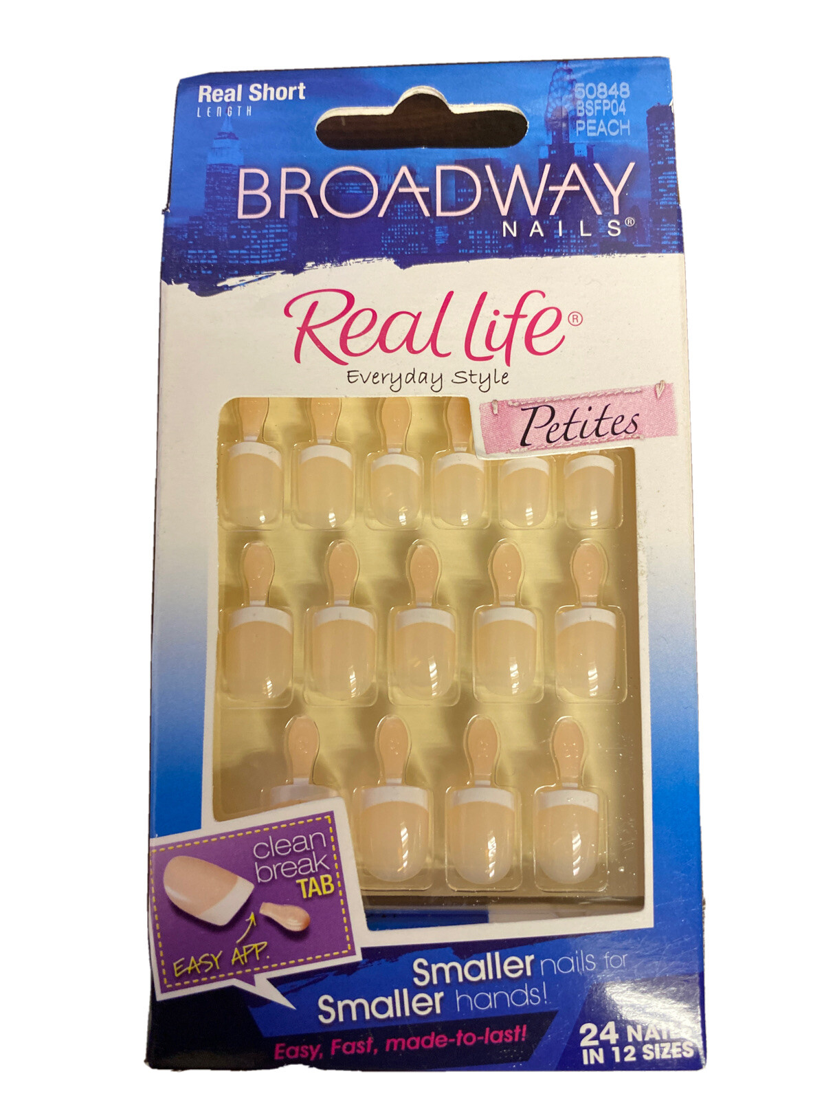 Broadway Nails Real Life Petites Real Short 50848 Peach ~COMBINED SHIPPING~