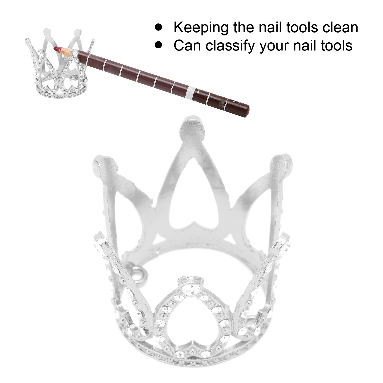 Crown Shape Nail Art Brush Holder For Manicure Tools Easy To Use